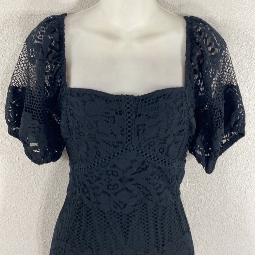 Free People Be Your Baby Black Lace Babydoll Mini Dress Small S RR12 - Picture 6 of 16